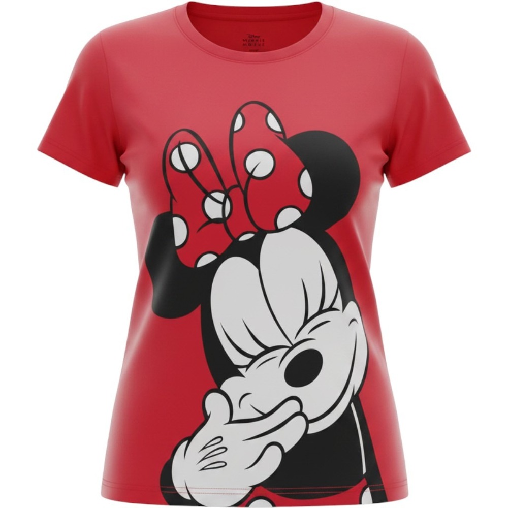 Disney Minnie Mouse Red Graphic T-Shirt‎ Smiling Laughing Short Sleeve Medium